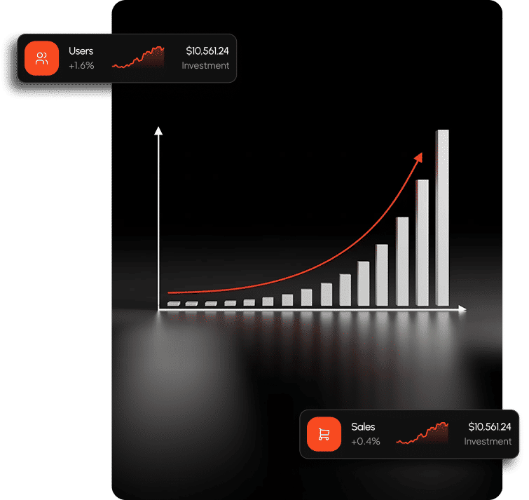 Mobile development growth statistics chart illustration
