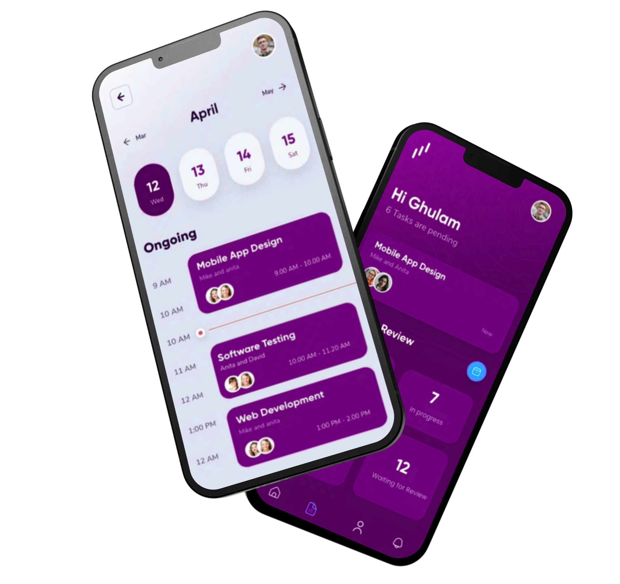 Mobile app mockup for custom mobile app development hero