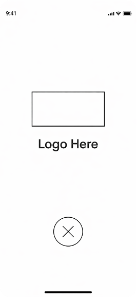Finexa wireframe — splash screen